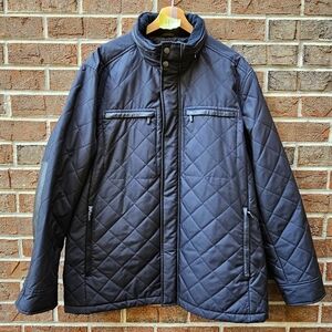 Cole Haan Quilted Jacket | Men's Large, Black, Removable Lining